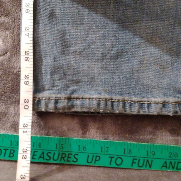 Levi’s 513 Slim Straight Jeans Men’s 29x32 Light Blue Denim Grass Stained Y2K - Picture 10 of 10